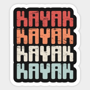 Retro KAYAK Kayaking Text Sticker